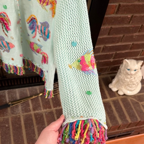 Colorful Fish Cardigan Sweater - Picture 4 of 6